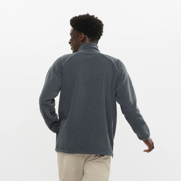 Salomon Outlife Polartec Halz Zip Men's Sweatshirt Dark Grey | CA 49X71
